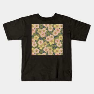 Strawberry Flowers (dark) Kids T-Shirt